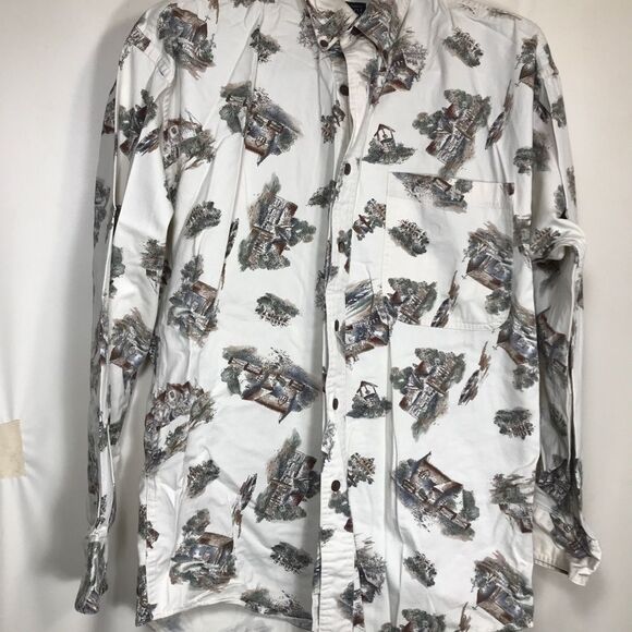 VTG Chaps Ralph Lauren Shirt Mens Med Long Sleeve - Picture 6 of 12